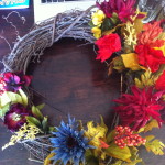 completed fall grapevine wreath