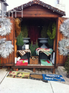 outdoor christmas hut