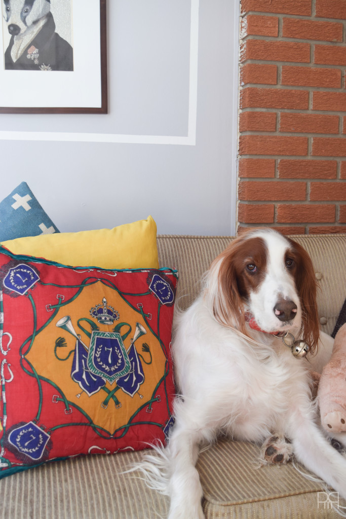 picture of Thrifted Scarf Pillow on couch