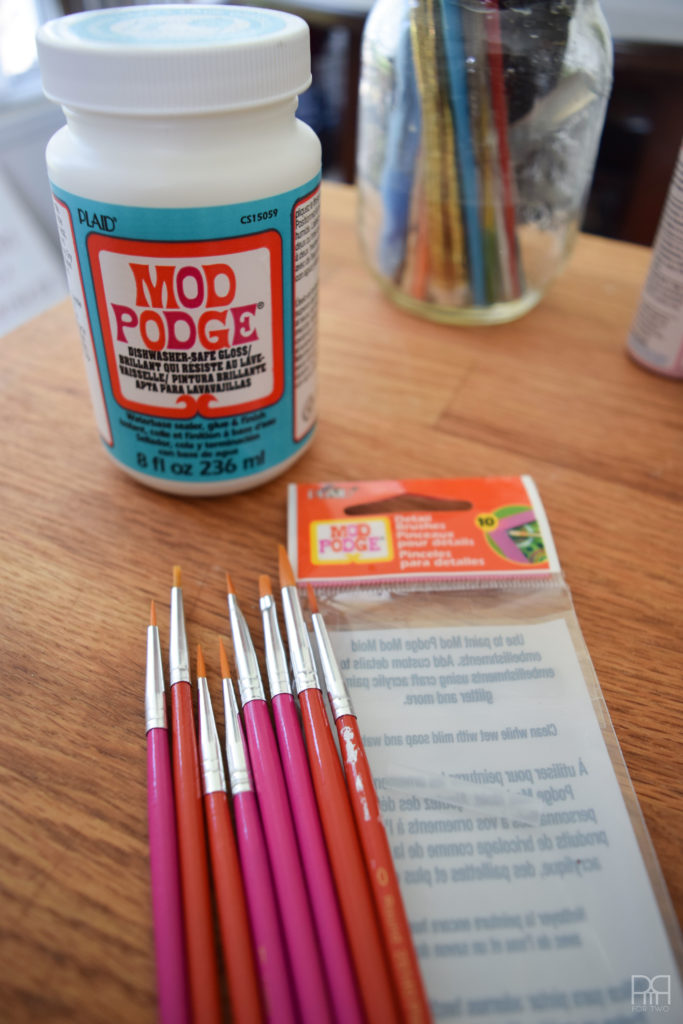 mod podge and paint brushes