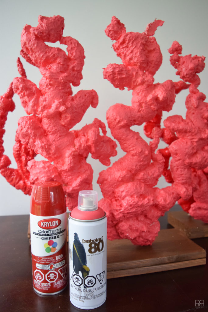 DIY Coral and spray paint cans