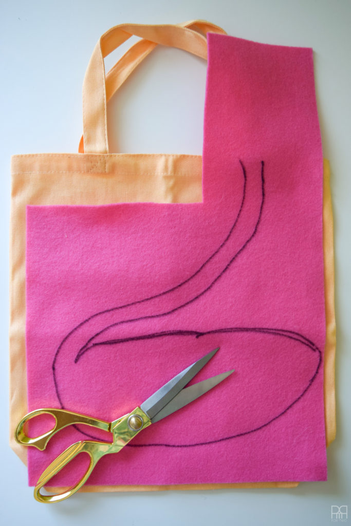 Felt Flamingo Bag pink felt