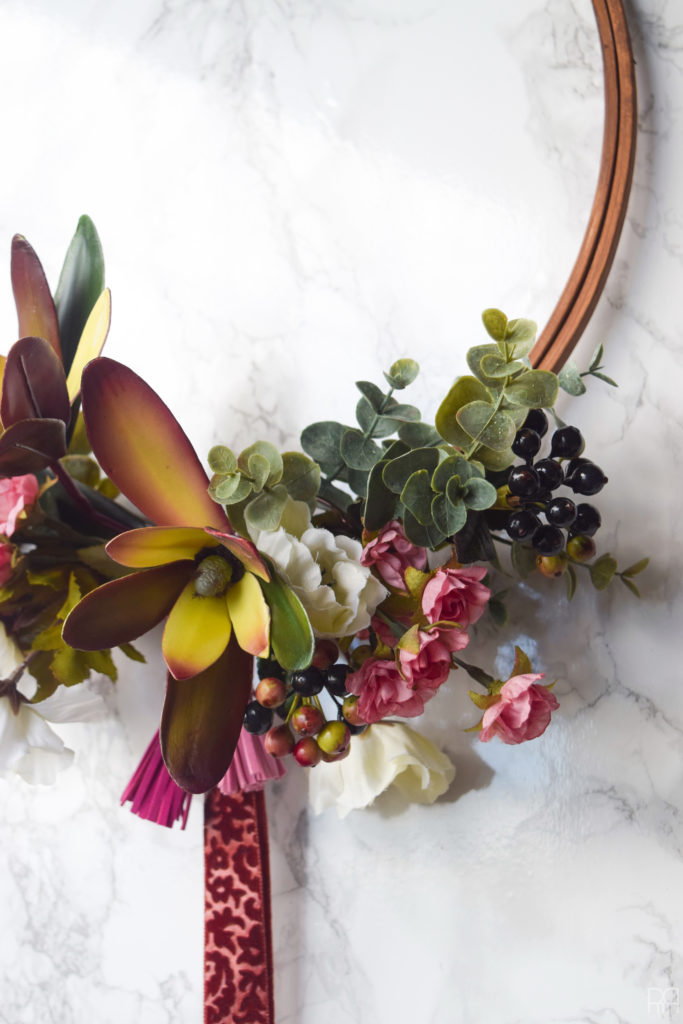 close-up shot of Modern & Moody fall wreath