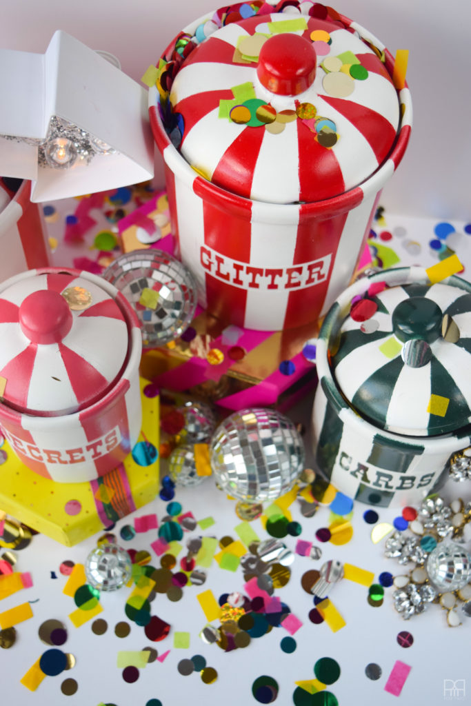 stripped jars seen from above