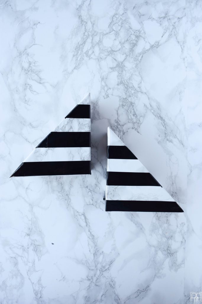 Faux-Marble Bookends with black stripes