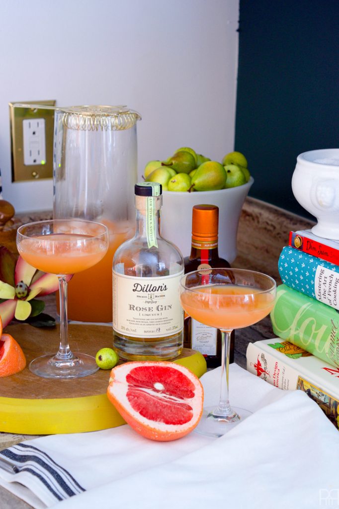 The Pink Pearl is the answer to the long pondered question: what pairs well with grapefruit juice? Cointreau and rose gin of course! this 4 ingredient cocktail is super simple and sure to put a zing in your step with its fruity and zesty notes.