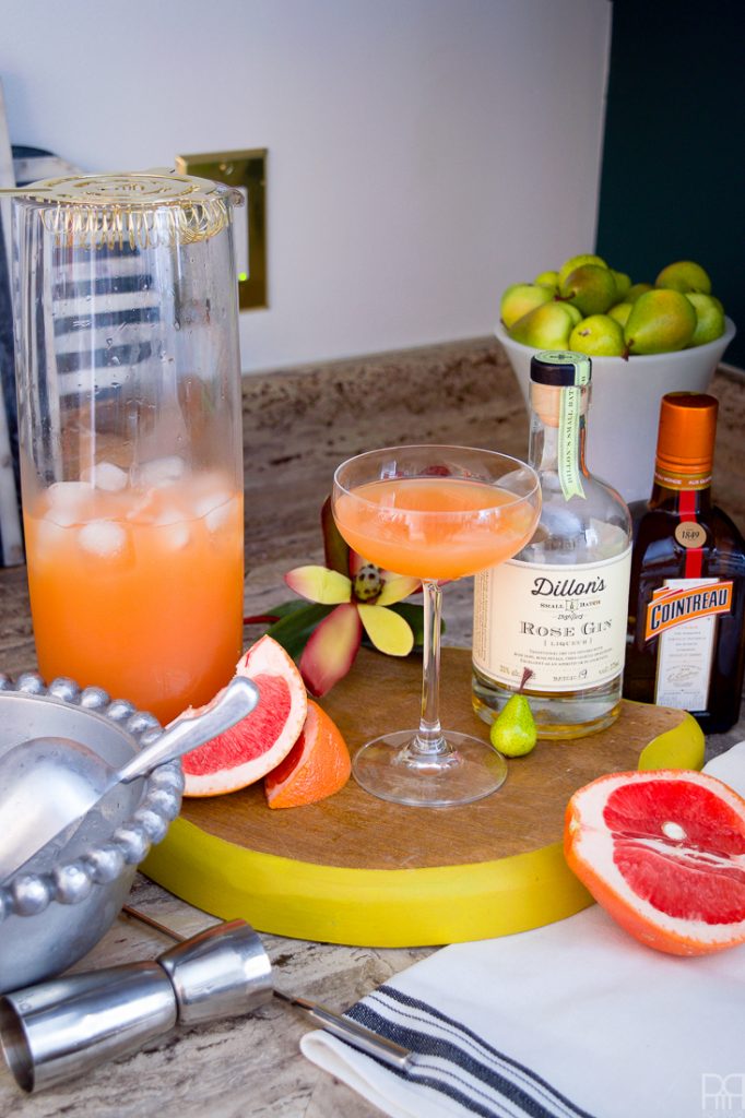 The Pink Pearl is the answer to the long pondered question: what pairs well with grapefruit juice? Cointreau and rose gin of course! this 4 ingredient cocktail is super simple and sure to put a zing in your step with its fruity and zesty notes.