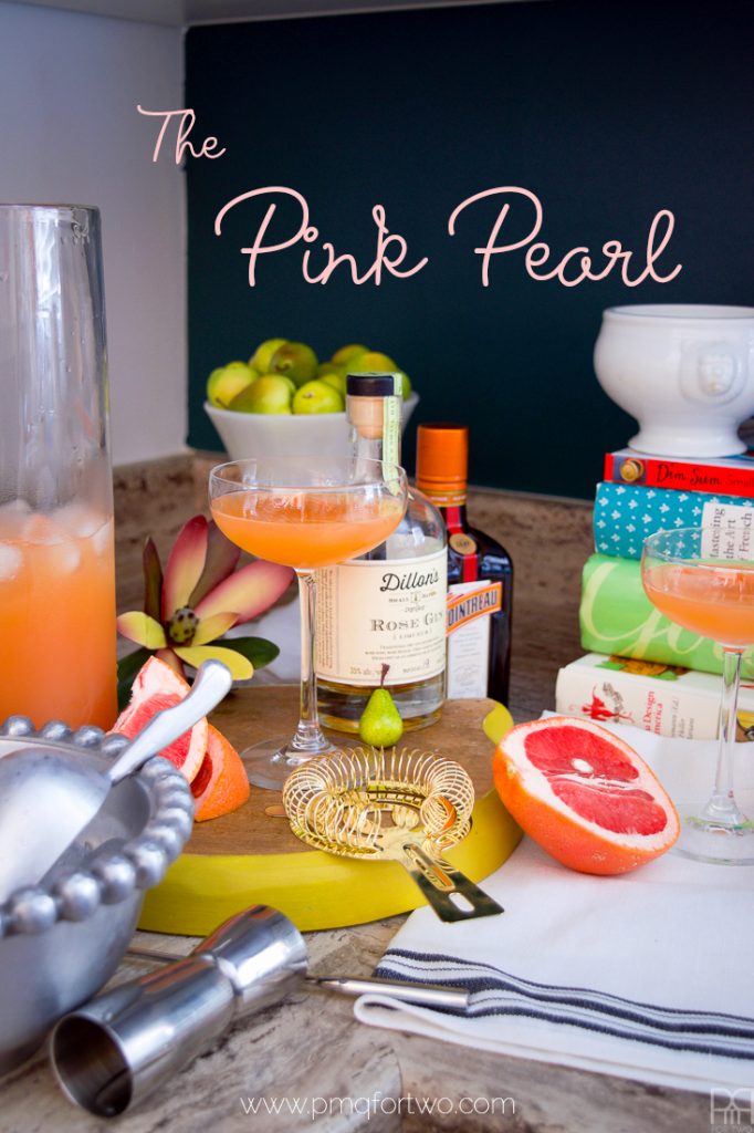 The Pink Pearl is the answer to the long pondered question: what pairs well with grapefruit juice? Cointreau and rose gin of course! this 4 ingredient cocktail is super simple and sure to put a zing in your step with its fruity and zesty notes.