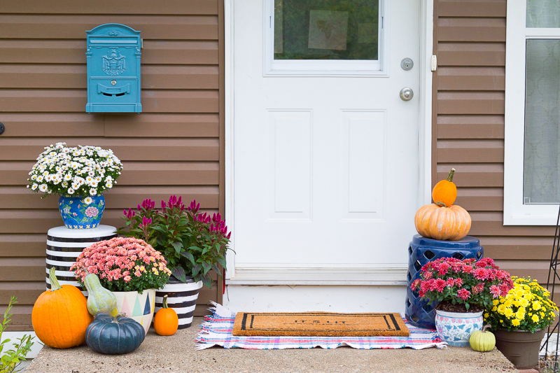 Colourful Floral Fall Porch