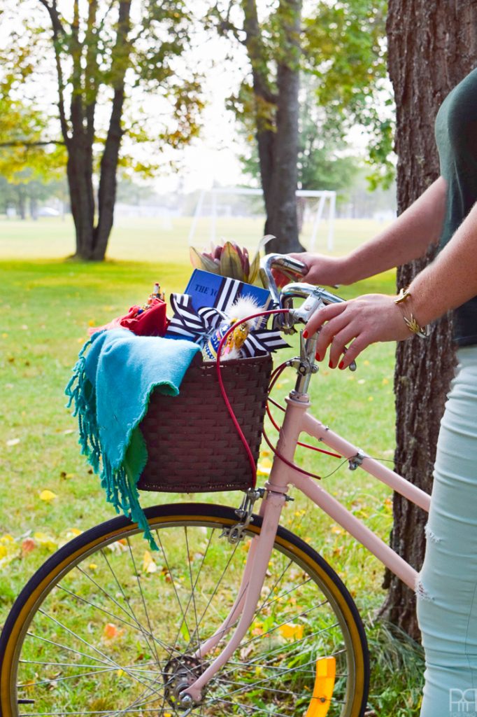 pink spray paint bike makeover