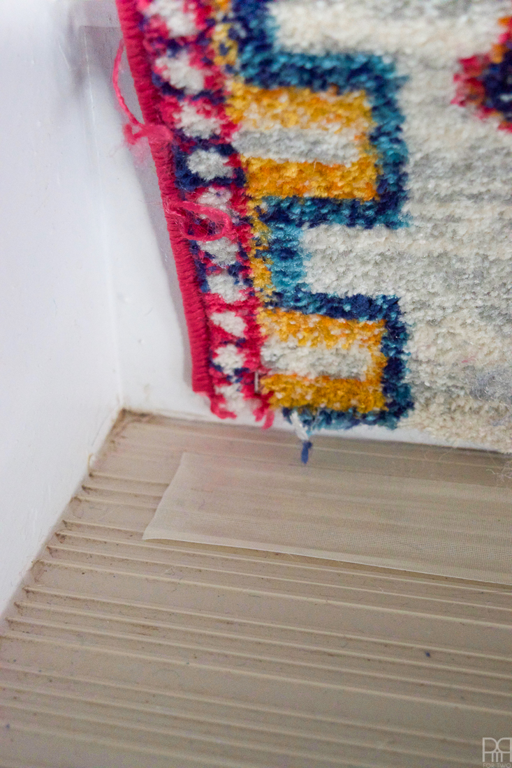 Using runners from Rugs USA I gave our staircase a makeover in a renter friendly way. Our staircase now looks like the main artery in our colourful and bold home instead of a space to hide. Head to the blog to see what products I used and why it's renter friendly.