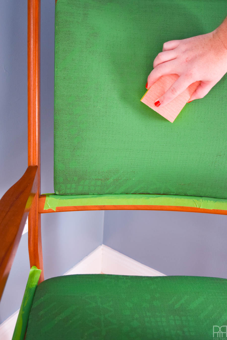 how to paint an upholstered chair using BEHR paint