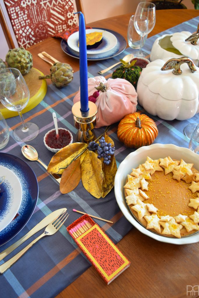 Plaid and Eclectic Tablescape for fall