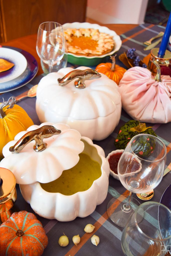 Plaid and Eclectic Tablescape for fall