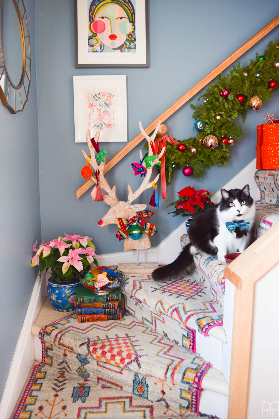 Come tour a Colourful & Eclectic Christmas Home Tour, full of rich patterns, styles and whimsical touches.