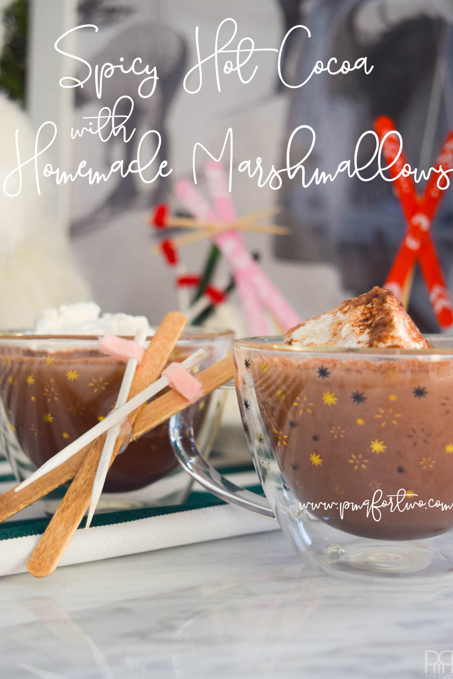 Cuddle up with a warm cup of Spicy Hot Chocolate & Homemade Marshmallows this winter. The recipe is dead simple, super tasty, and very appropriate for winter activities.