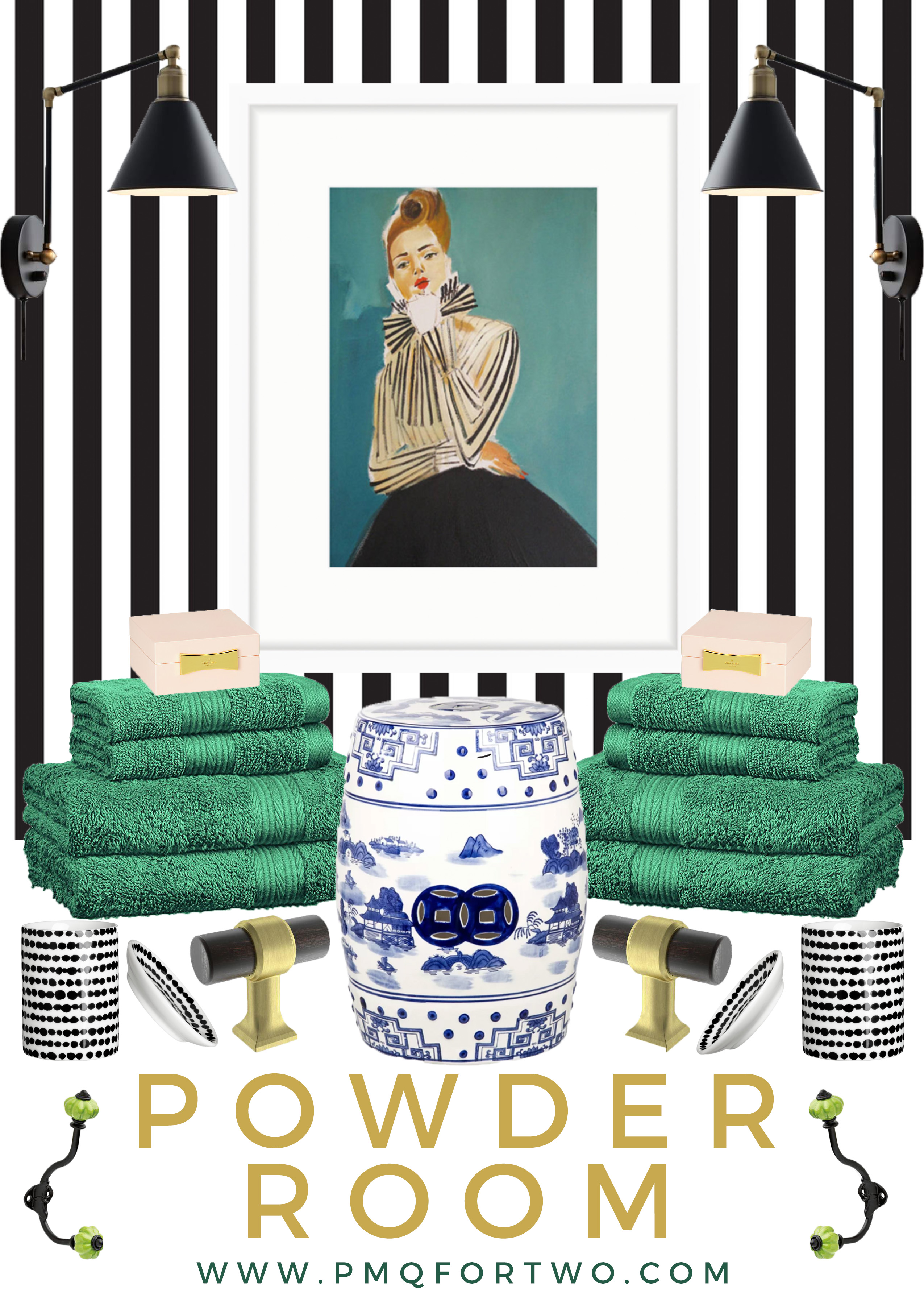 Glam Kate Spade Inspired Powder Room (Here we go again)