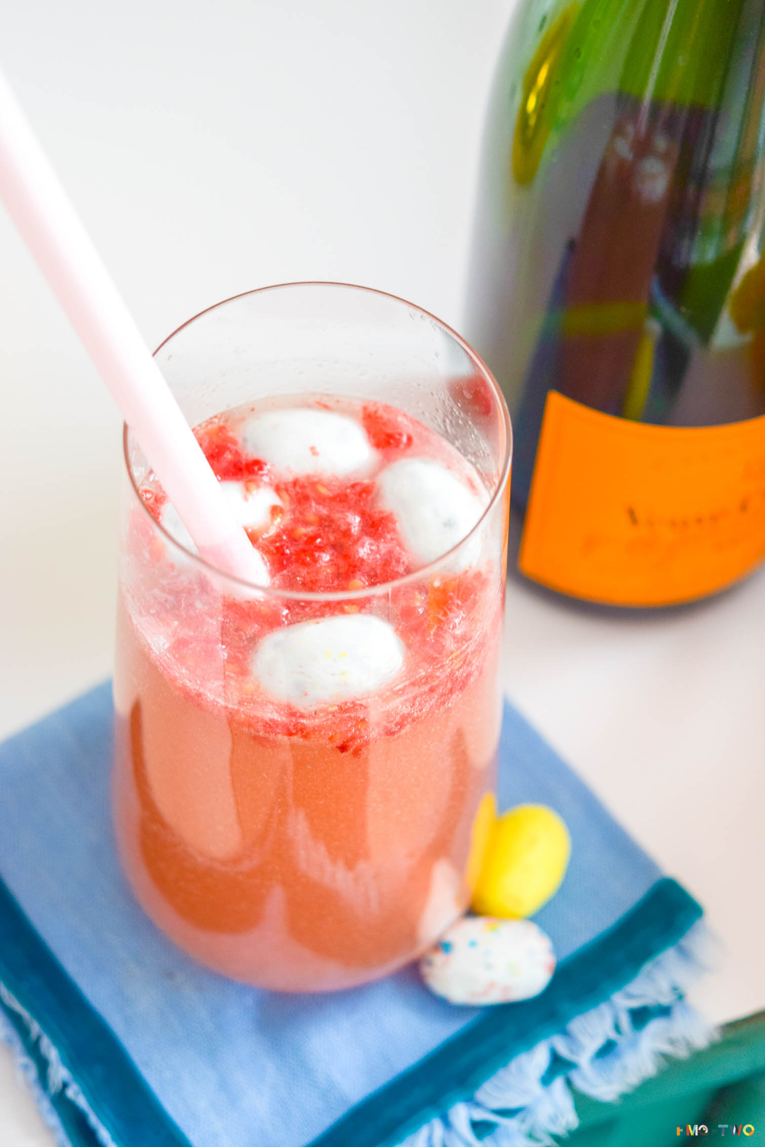Easter brunch is a tradition around here, so it's only natural that we have a signature drink to go with it! Grab the recipe for a Raspberry Mimosa Easter Egg Cocktail that is sure to delight adults and kids alike (there's a non-alcoholic variation too).