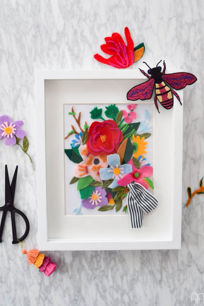 Bold, vibrant florals take on another dimension with this DIY Felt Flower Art Print. Made using crafting felt and a lot of glue, create a little slice of spring for under 10$.