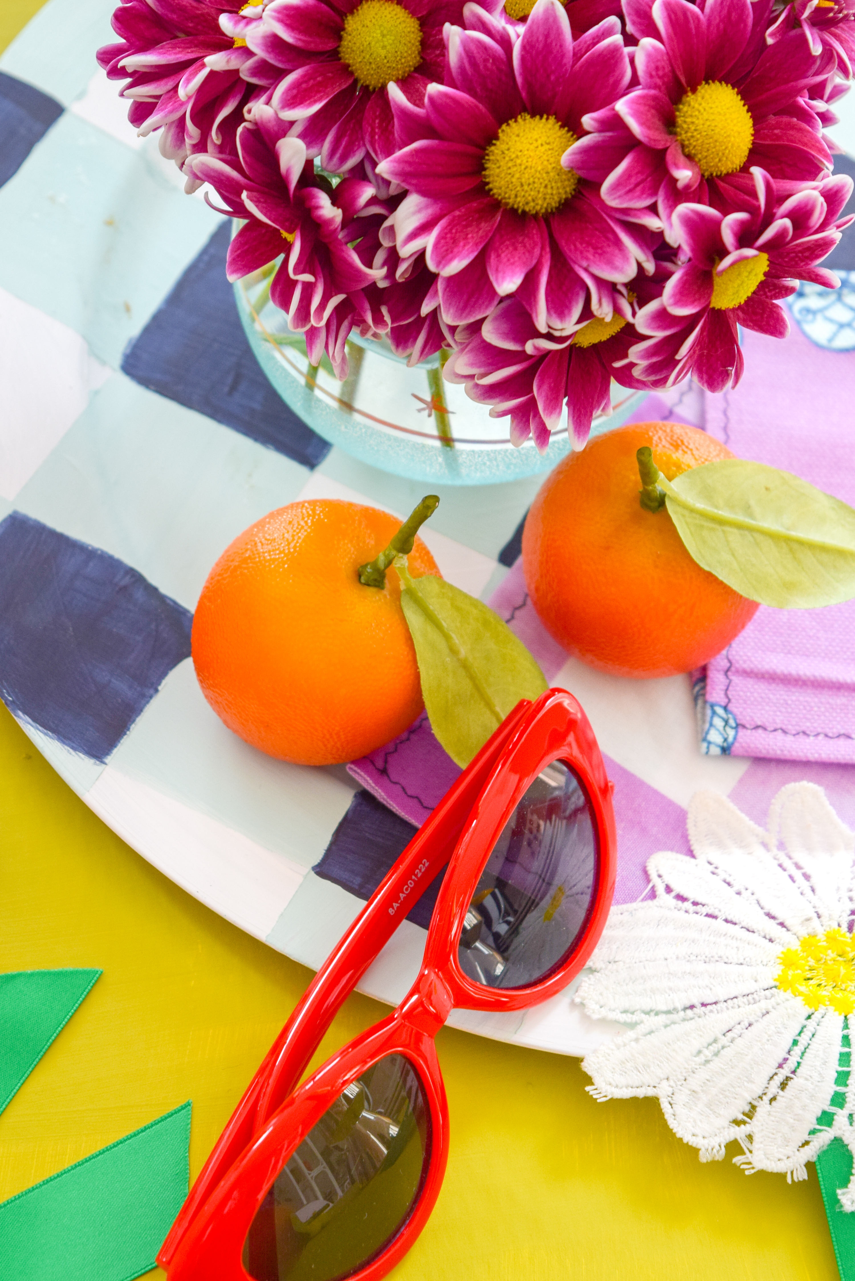 What good is a cocktail, without summer cocktail napkins in fun and breezy colours?! Make your own inspired by these, and get a head start on summer entertaining and your summer bar cart.