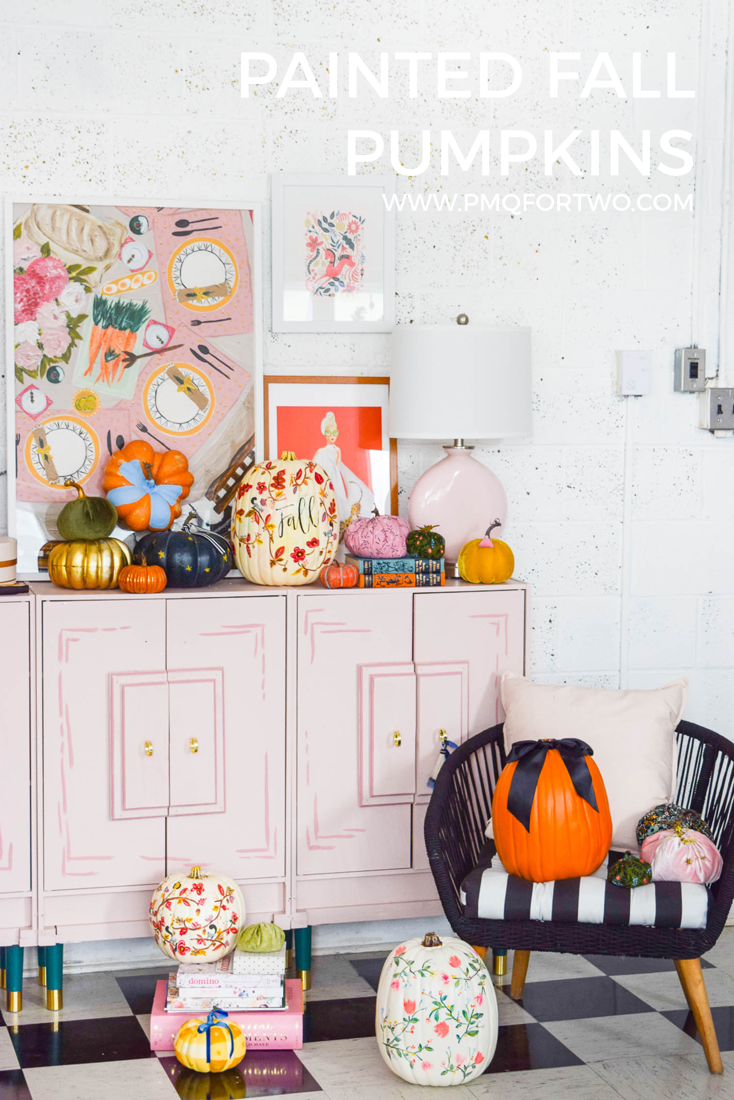 There's nothing like a fresh coat of paint to turn those generic plastic pumpkins into works of art. I've got a few different styles of DIY Painted Pumpkins & tutorials on the blog, so come check it out!