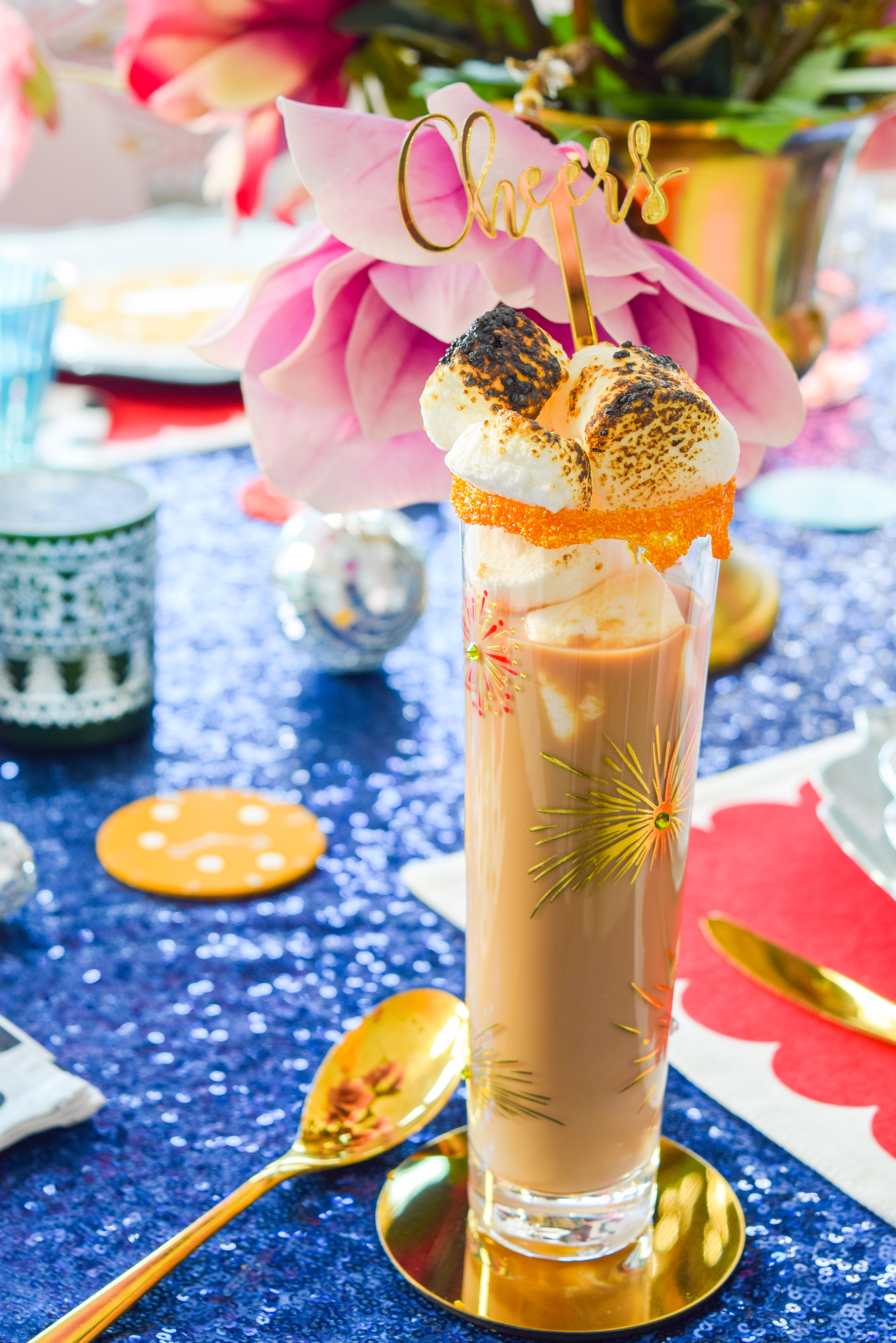 All you need to make it to midnight is a toasted marshmallow salted caramel coffee! Made with Jackson Morgan's Salted Caramel Whiskey Cream, this dessert cocktail is the perfect way to end the year. Sip responsibly! #jacksonmorgan #saltedcaramel