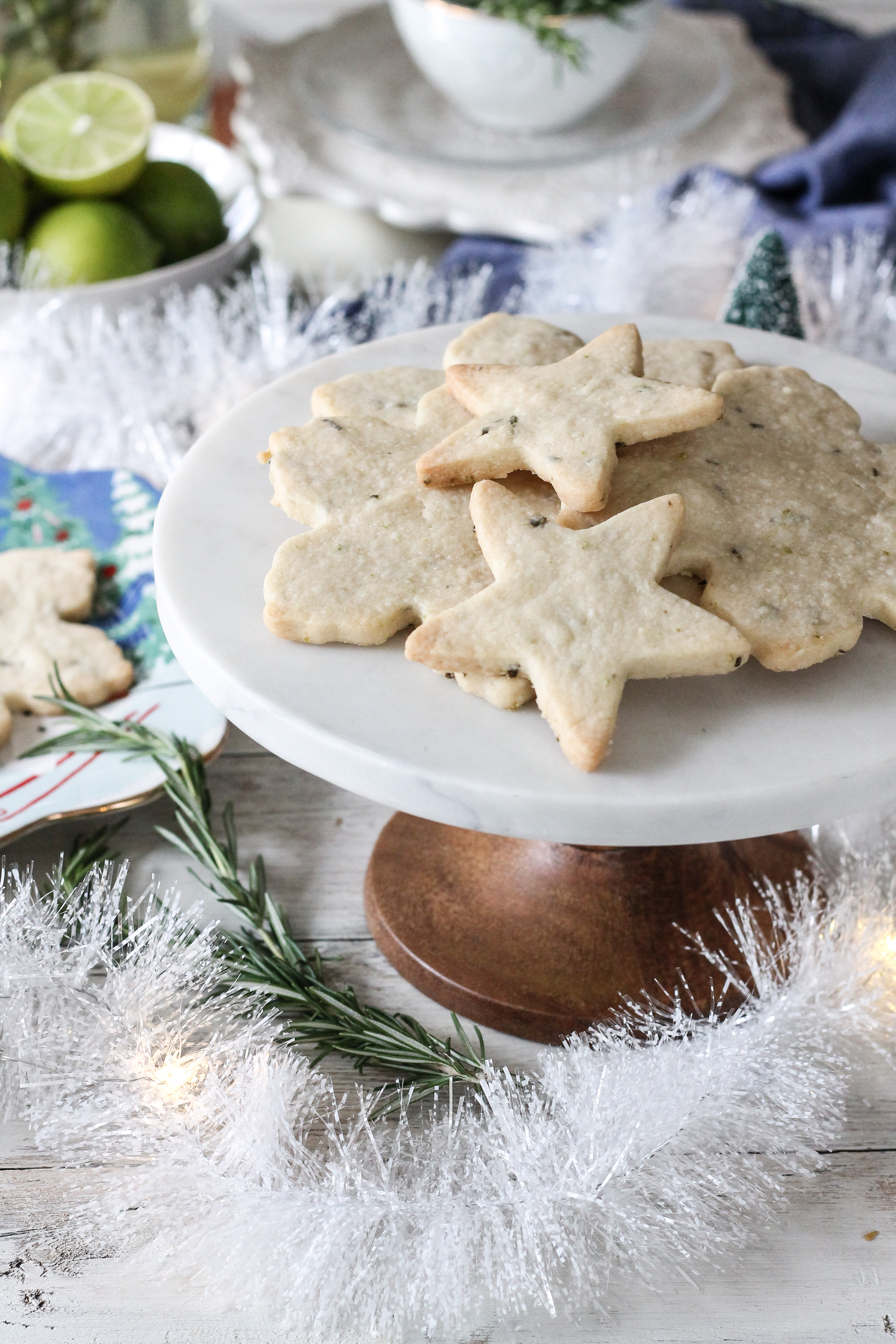 Rosemary Lime Shortbread Cookies are just what you need to get you through the early winter blues! These tasty treats still feel like Christmas, but with a fresh zing.