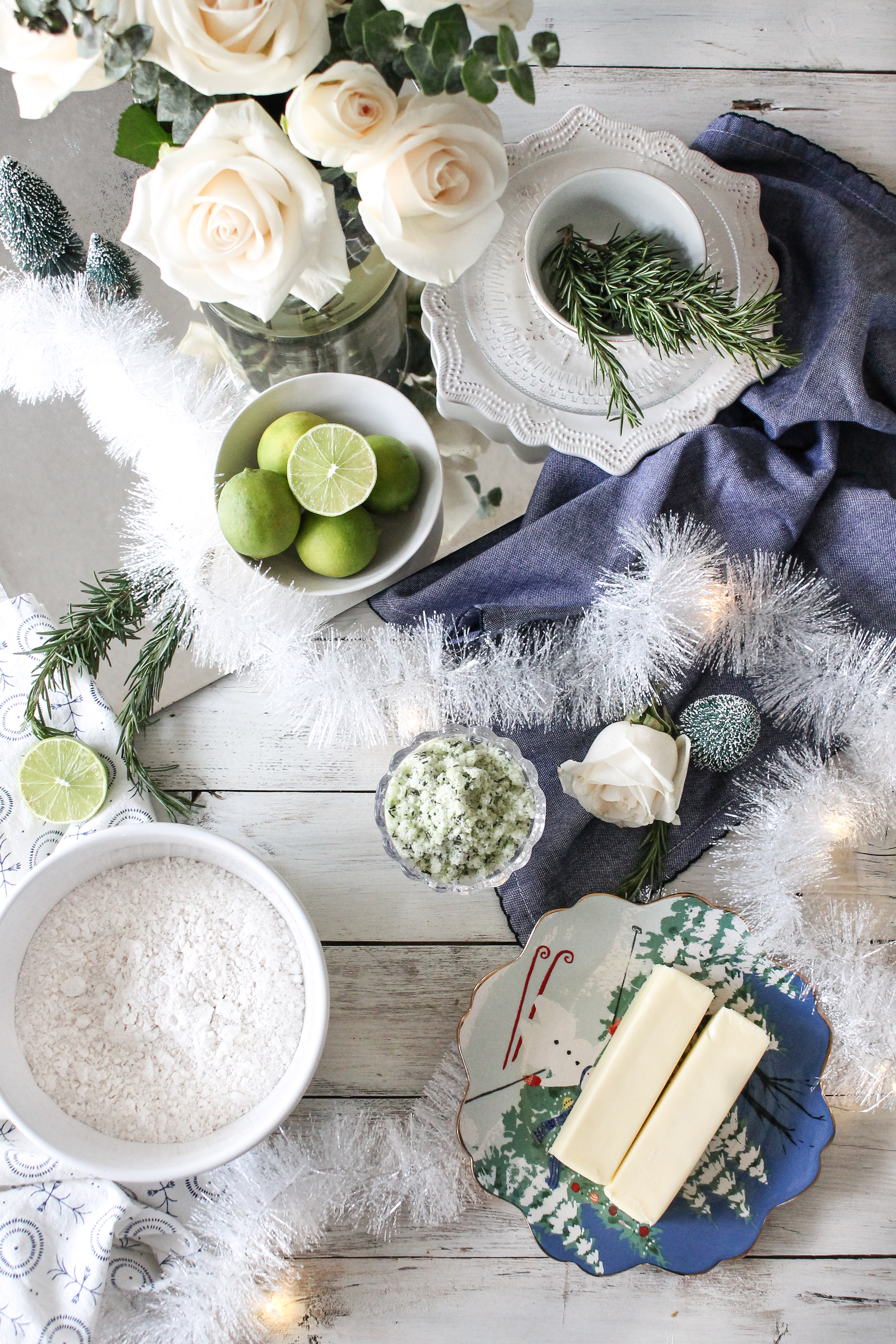 Rosemary Lime Shortbread Cookies are just what you need to get you through the early winter blues! These tasty treats still feel like Christmas, but with a fresh zing.