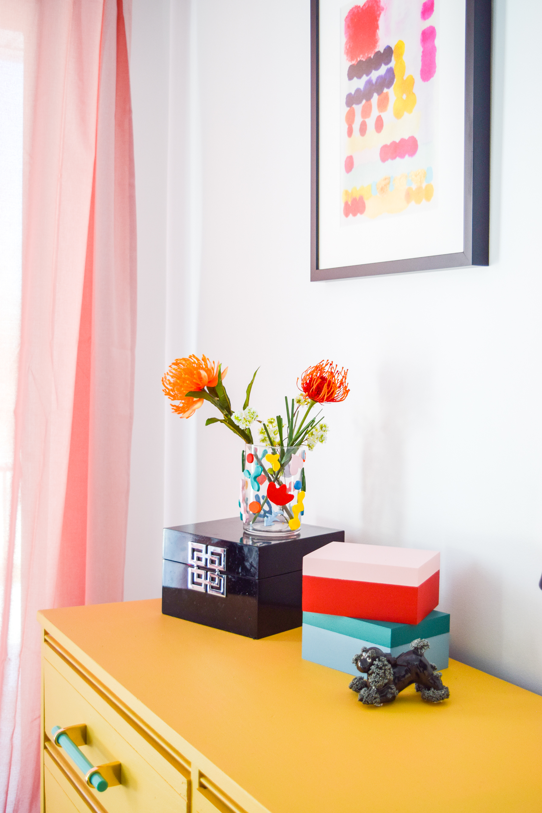 Our Floral Glam Master Bedroom + Closet is a feast for the eyes! Using a simple palette, but lots of pattern and metallics, we created our own oasis.