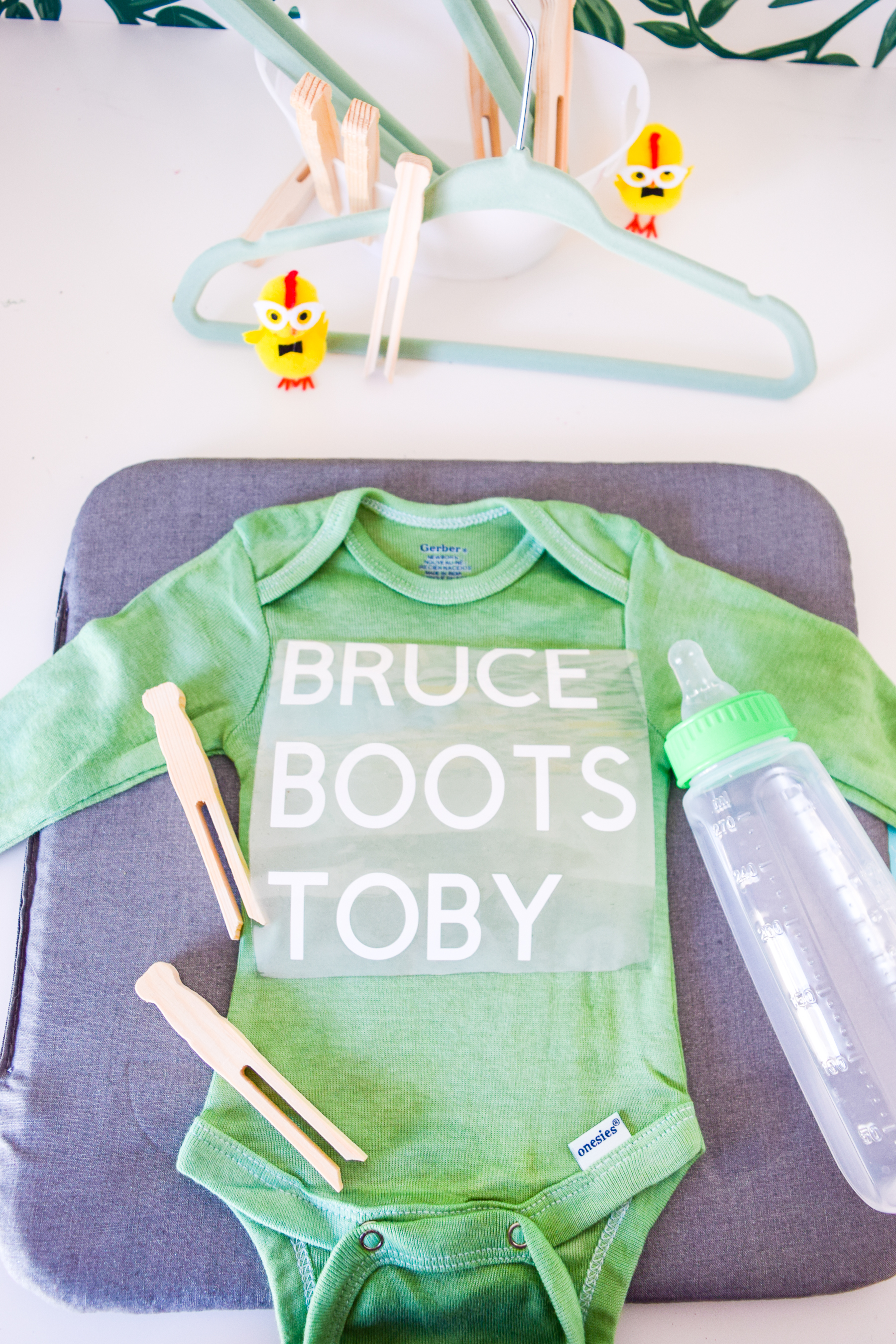 custom dyed baby onesies are how you get around the fact that everything in stores is either blue or pink. Take back the cool with customized baby clothes.