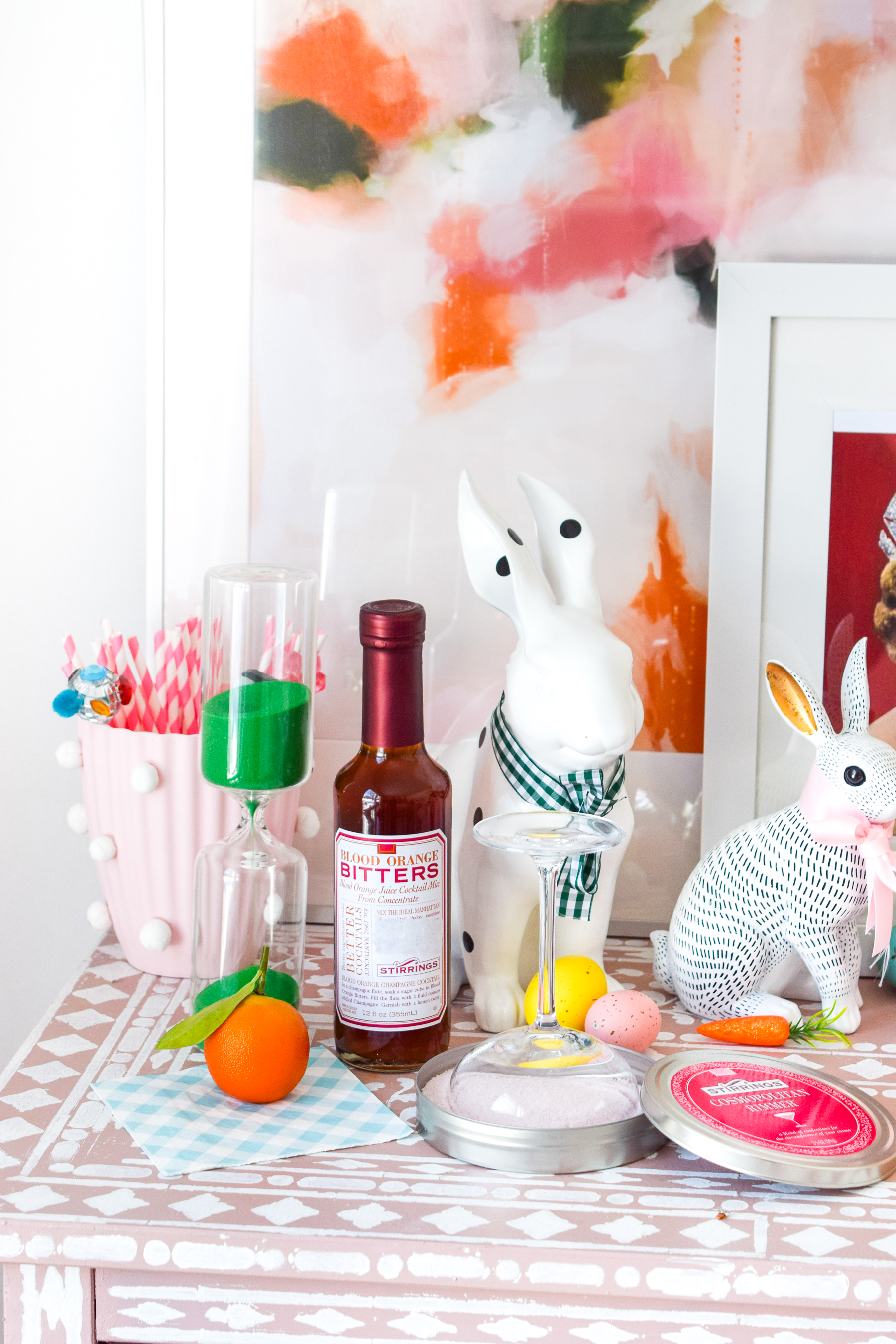 4 Ways To Style Your Bar For Spring - and they all involve Stirrings' line of cocktail mixes, rimmers, and bar essentials! Come see how they fit for every occasion between now and Summer, including Easter & Cinco de Mayo.