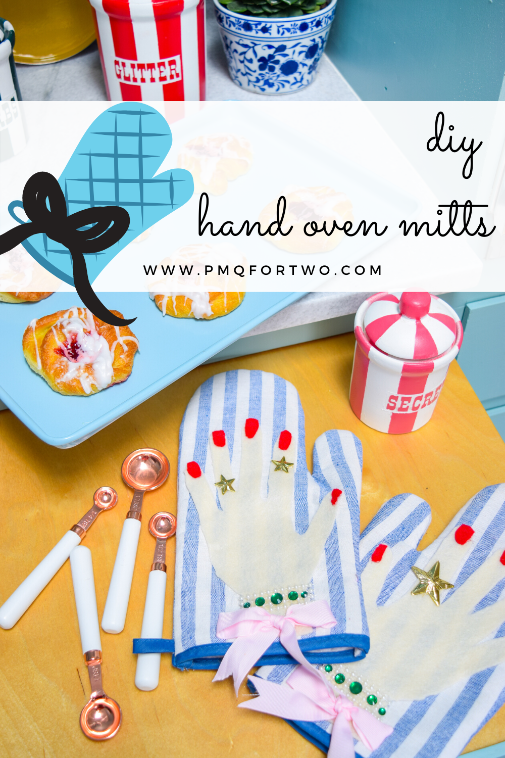 Bring a little razzle dazzle to your kitchen with these glamorous DIY Oven Mitts! They're #extra and all kinds of simple to make. Hop to!