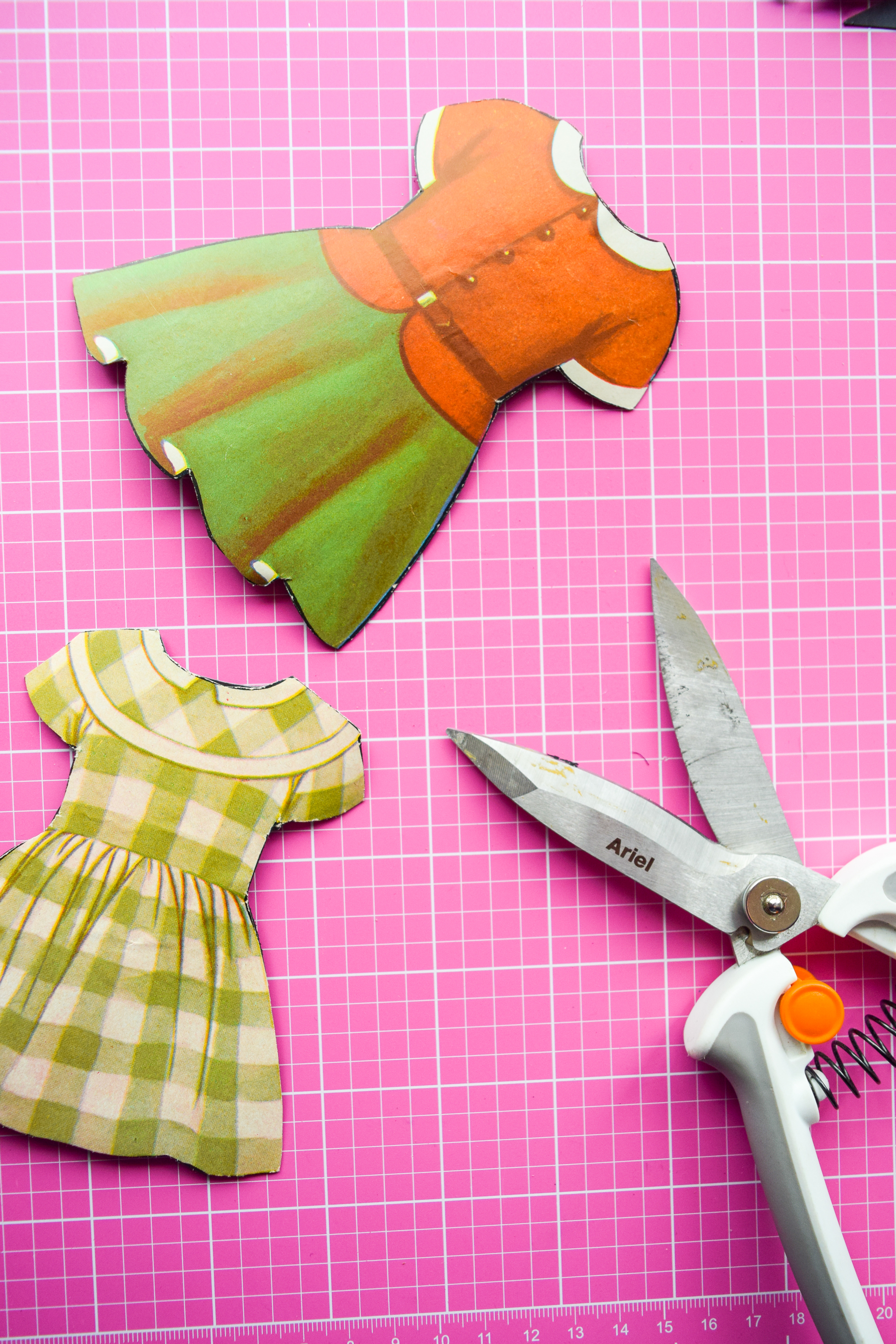 Got an old paper doll set? Add some magnetic sheeting them, and stick them to your fridge for a fun set of DIY retro doll fridge magnets.