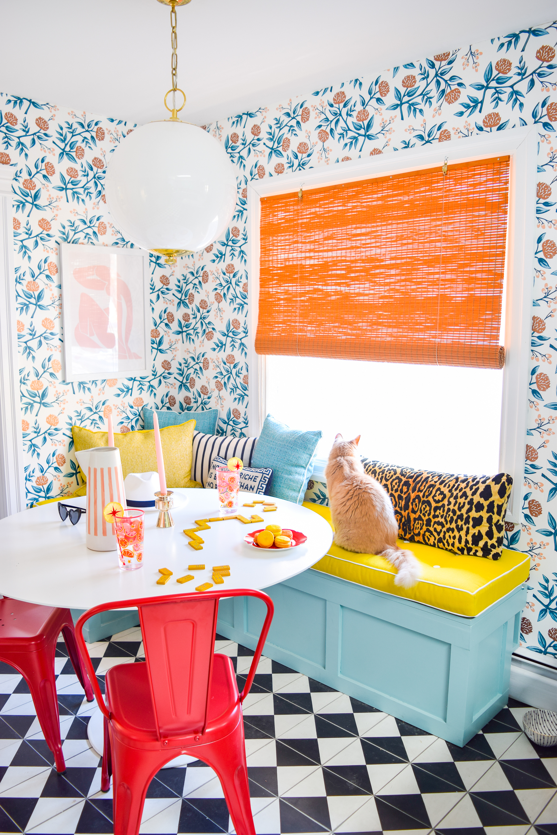 Our retro glam kitchen renovations are done! Come see how we transformed our dated kitchen, into a modern oasis, full of colour and pattern.