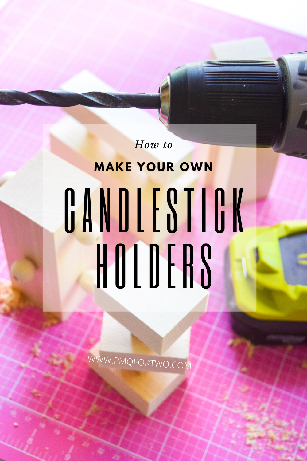 These DIY Modern Wood Candlestick Holders that I made add a pop of geometric modern design, and you will love how easy they were to make!