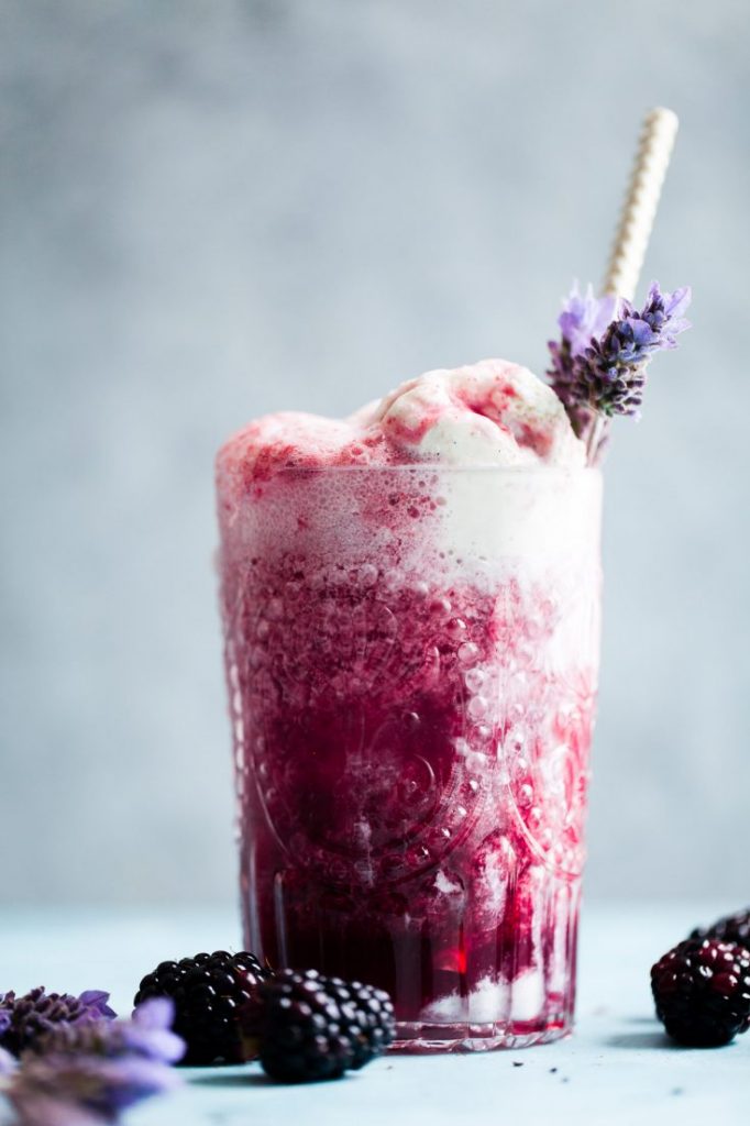 Lavender Earl Gray Blackberry Ice Cream Floats by Snixy Kitchen