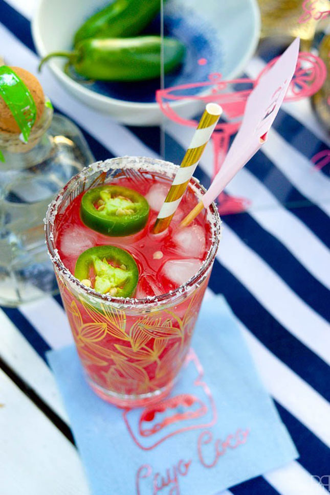 Spicy Pomegranate Margaritas by PMQ for two