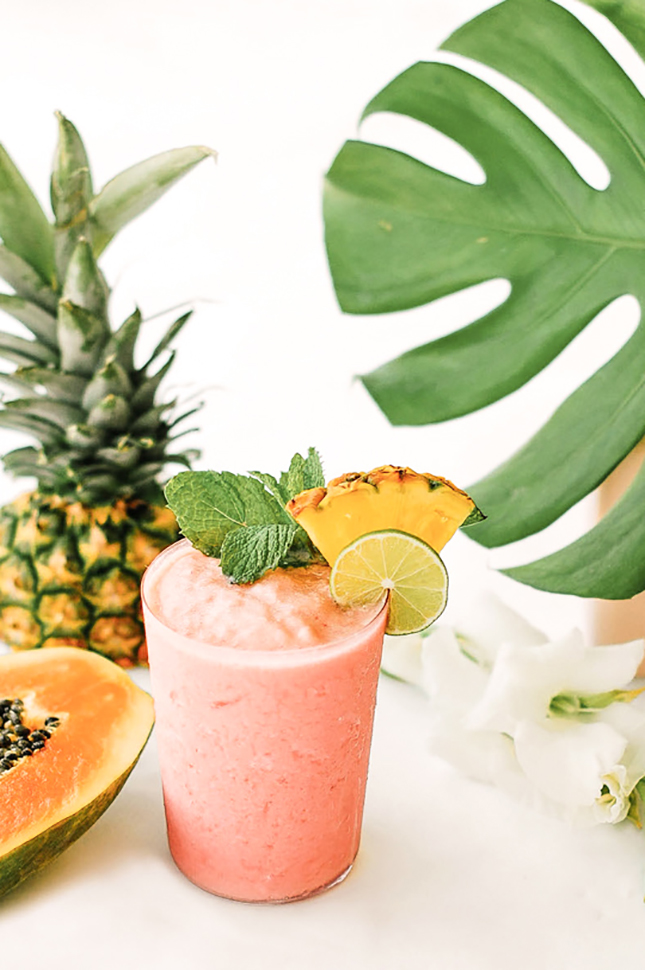 Watermelon Papaya Rum Smoothie by Sugar & Cloth Watermelon Papaya Rum Smoothie by Sugar & Cloth