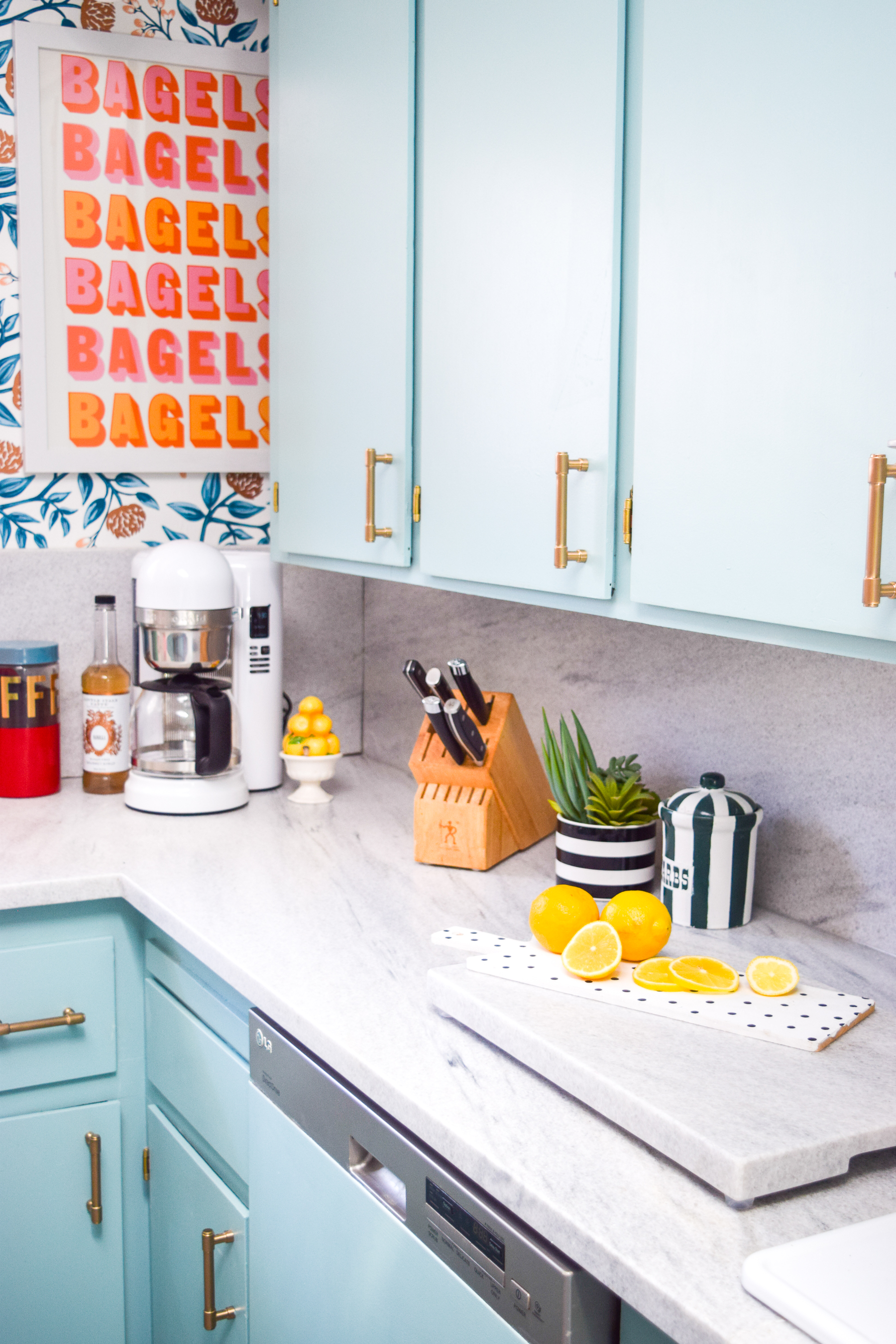 Our white cherokee marble kitchen is on display for all! We've got counters and a full height backsplash to compliment the space. Come see why we love it!