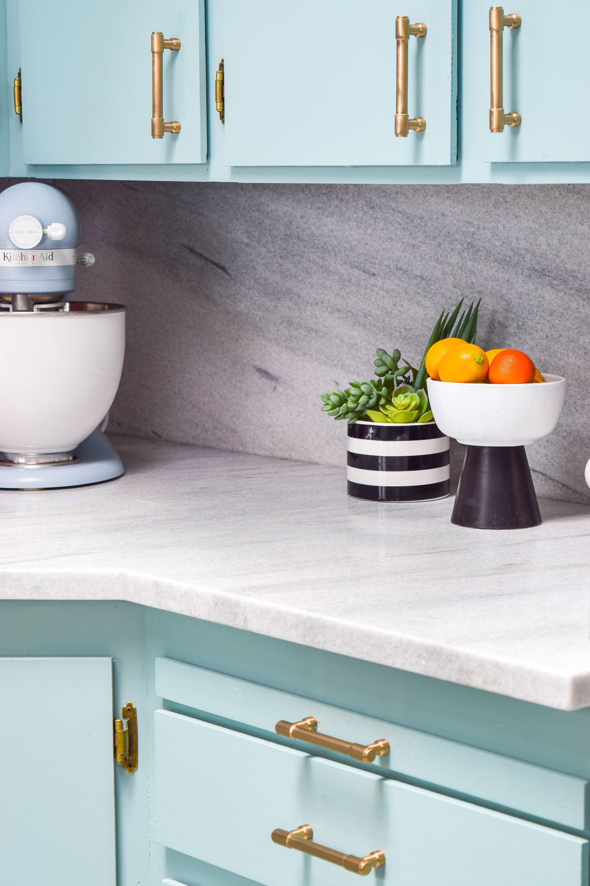 Our white cherokee marble kitchen is on display for all! We've got counters and a full height backsplash to compliment the space. Come see why we love it!