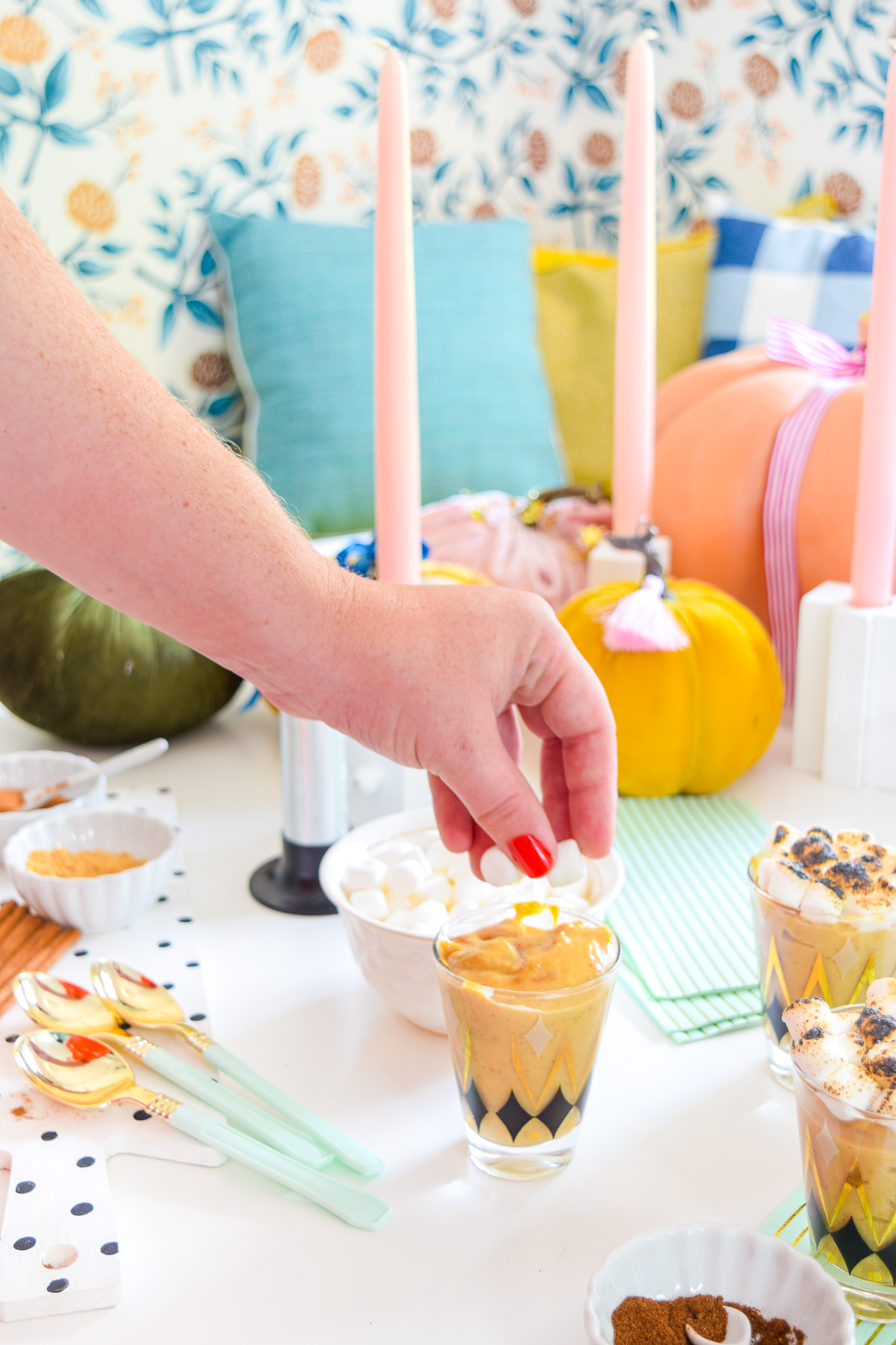 Pumpkin Spice Pudding Shots for desert, with a toasted marshmallow topping are super easy to make! Come grab the recipe & my secret ingredient. Psssst! It's Jackson Morgan's Southern Bread Pudding Whiskey Cream