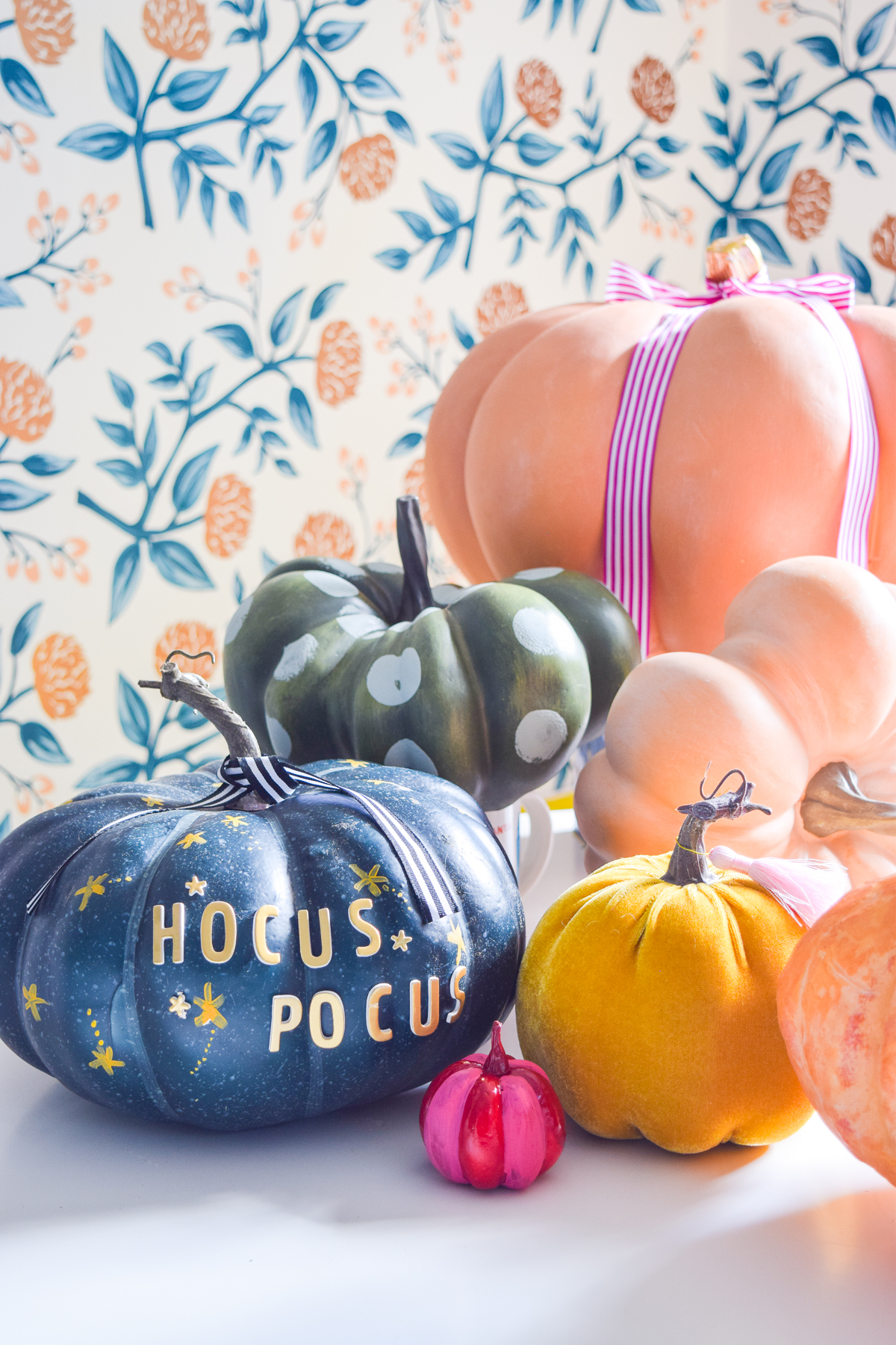 5 Colorful Pumpkin Painting Ideas that will bust you out of your creative rut, and have all your friends asking where you got such cool pumpkins this year. Using DecoArt's acrylic paints you can easily transfrom and re-use crafting pumpkins to create bold pops of colour.