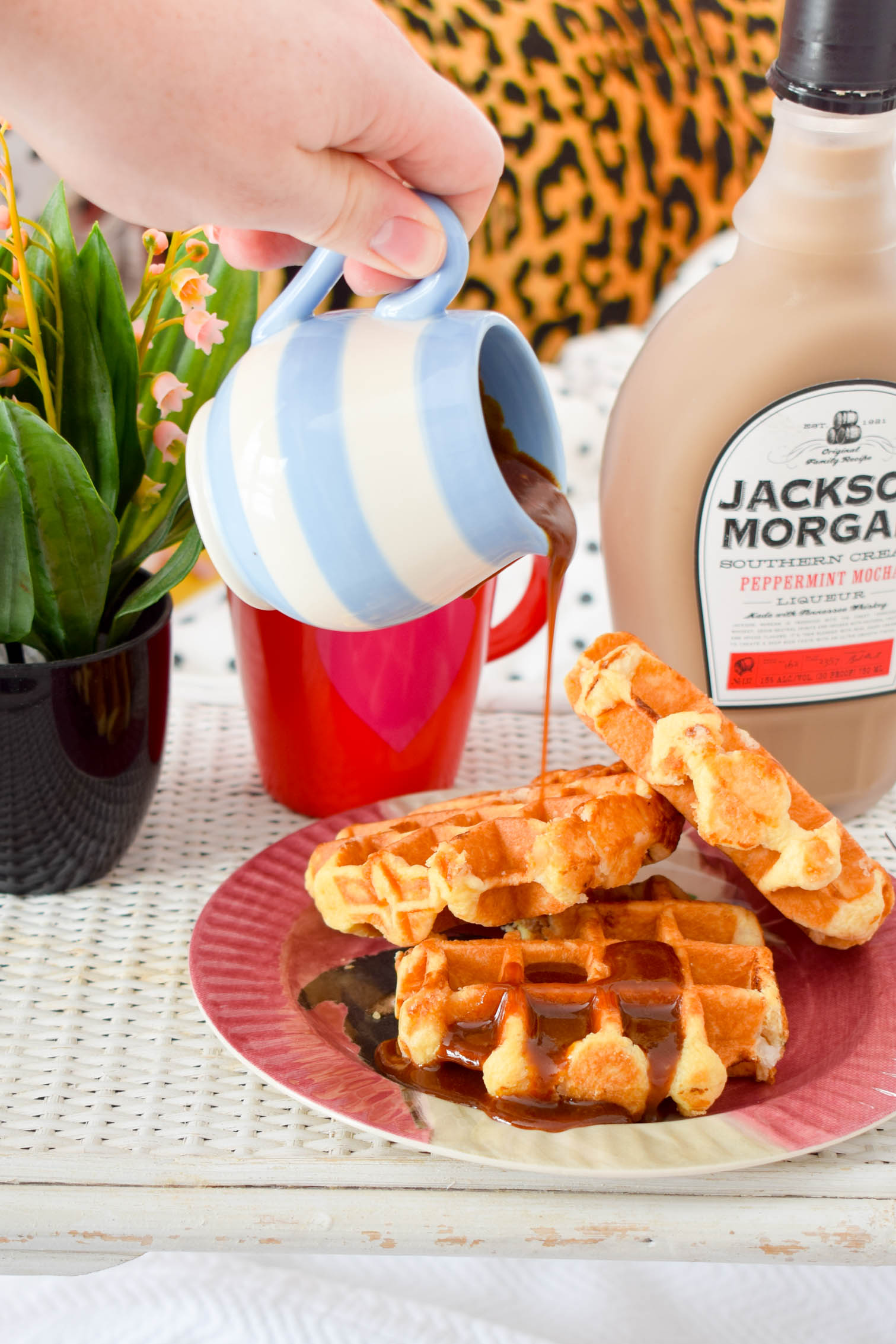 Peppermint Mocha Whiskey Caramel Sauce, because what else could you ever want on waffles or icecream? Make your own using Jackson Morgan's Southern Cream