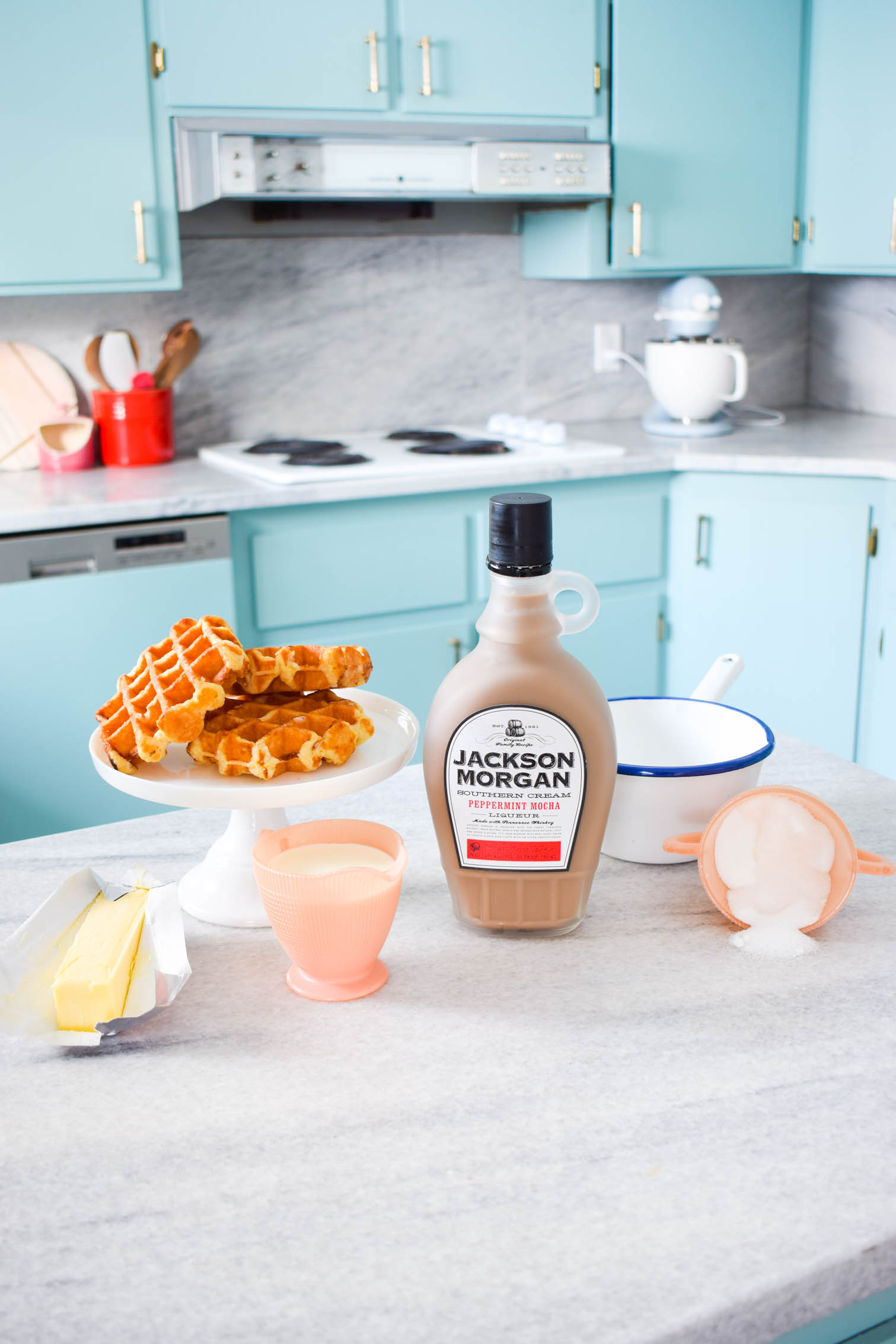 Peppermint Mocha Whiskey Caramel Sauce, because what else could you ever want on waffles or icecream? Make your own using Jackson Morgan's Southern Cream