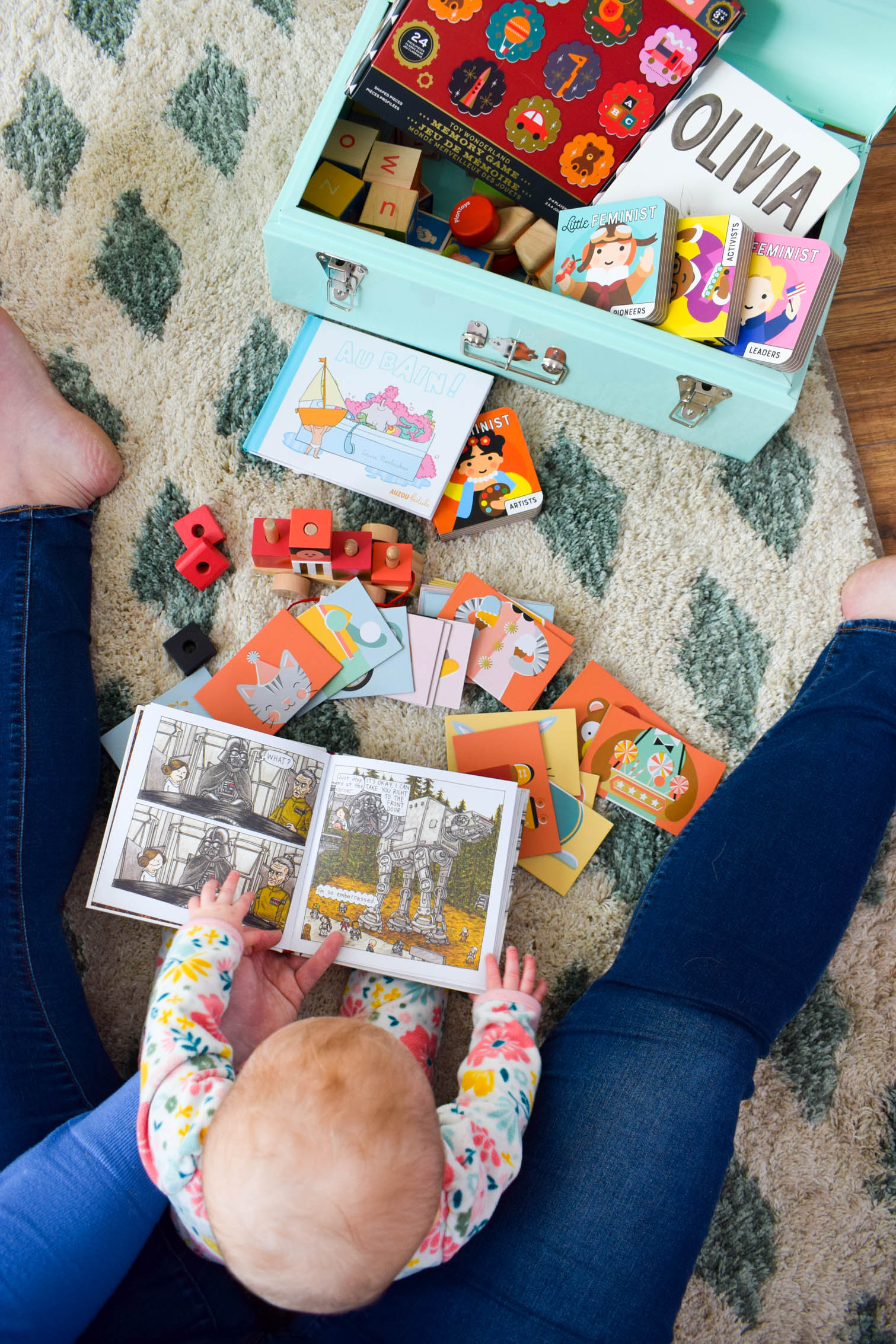 Creating stimulating and enriching activities for a baby can't be tricky, so I've created a toy box full of colourful baby play time ideas.