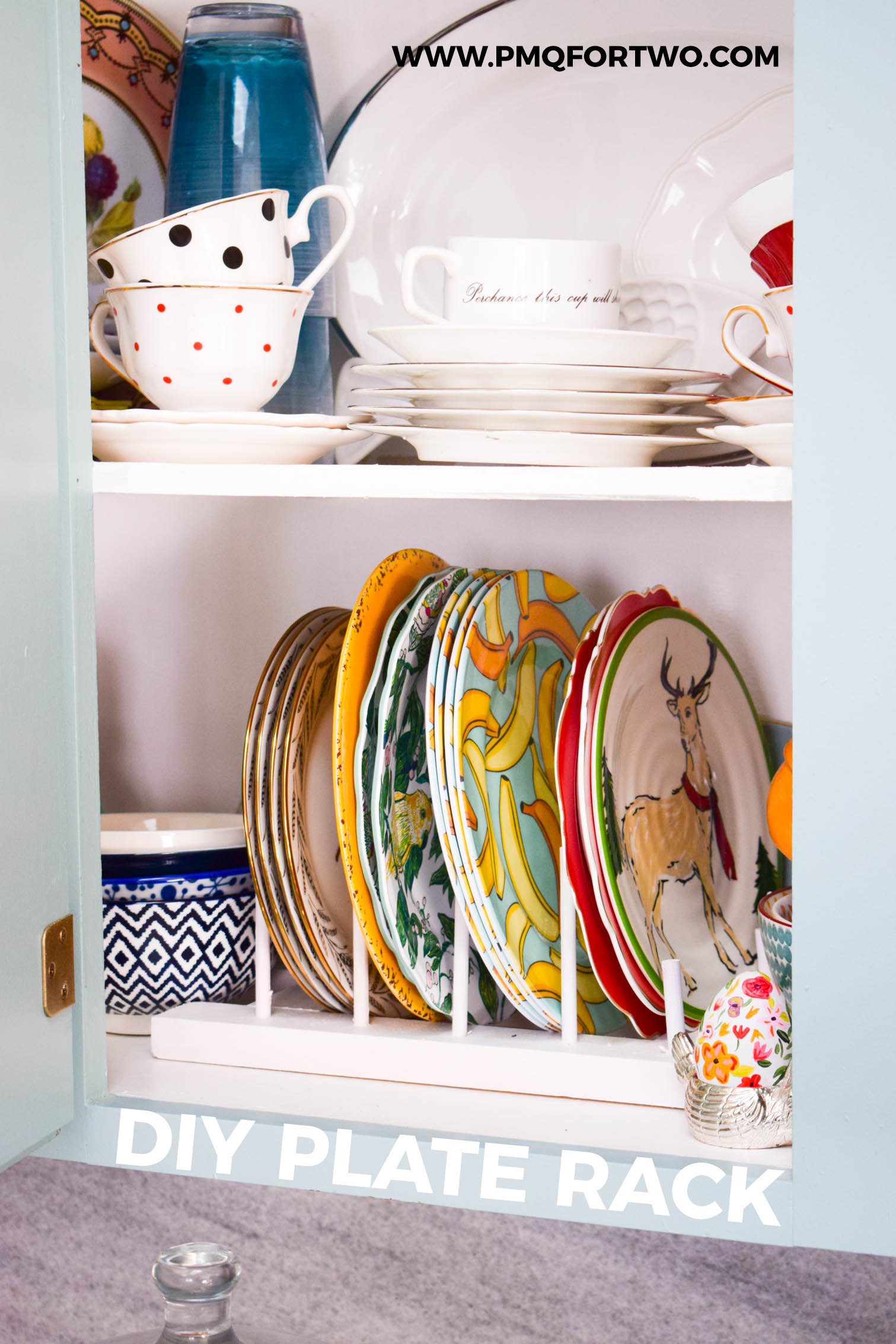 Make some DIY plate racks to organize all your kitchen dishes! You can make yours in a day using wood scraps