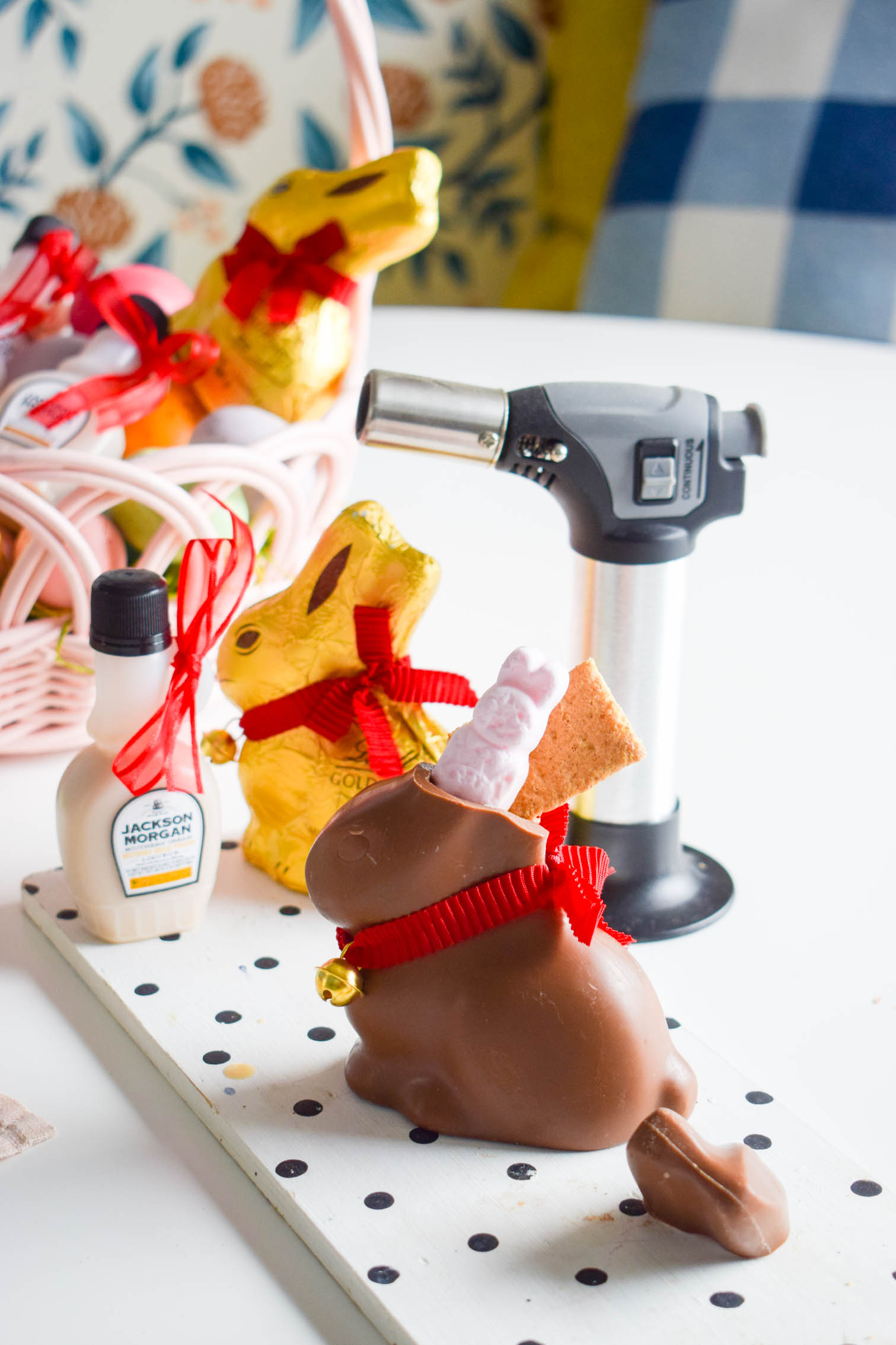 Put a fun twist on the classic chocolate bunny easter cocktail, and add a candy flower crown or make s'mores with your cocktail! 