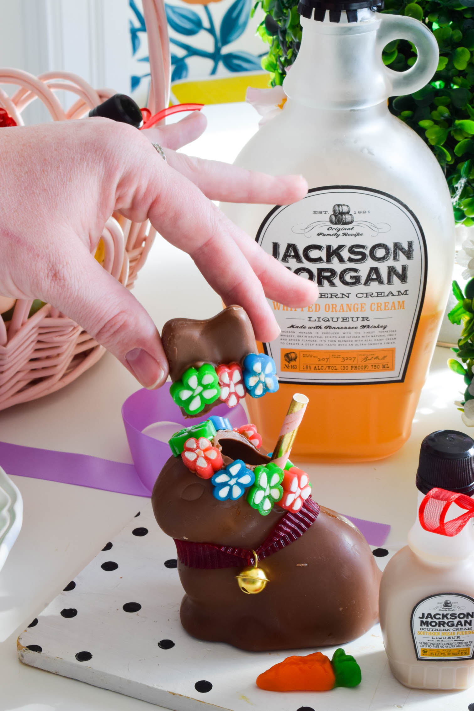 Put a fun twist on the classic chocolate bunny easter cocktail, and add a candy flower crown or make s'mores with your cocktail! 