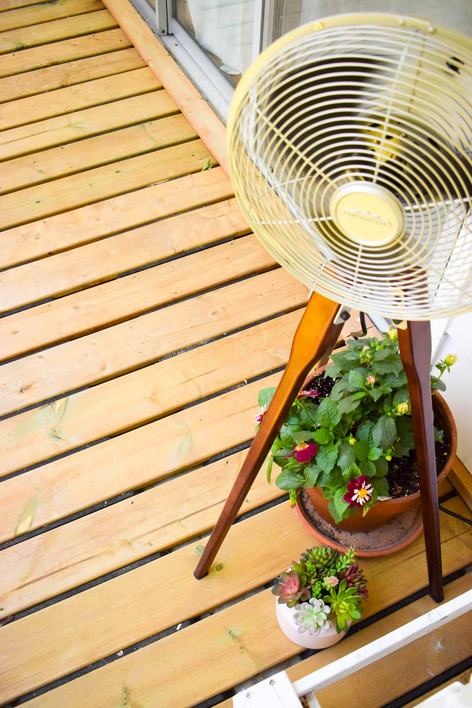 We completely redid our balcony deck using multydeck tiles, available at our local Home Depot. Create a floating deck on any surface with no permits!