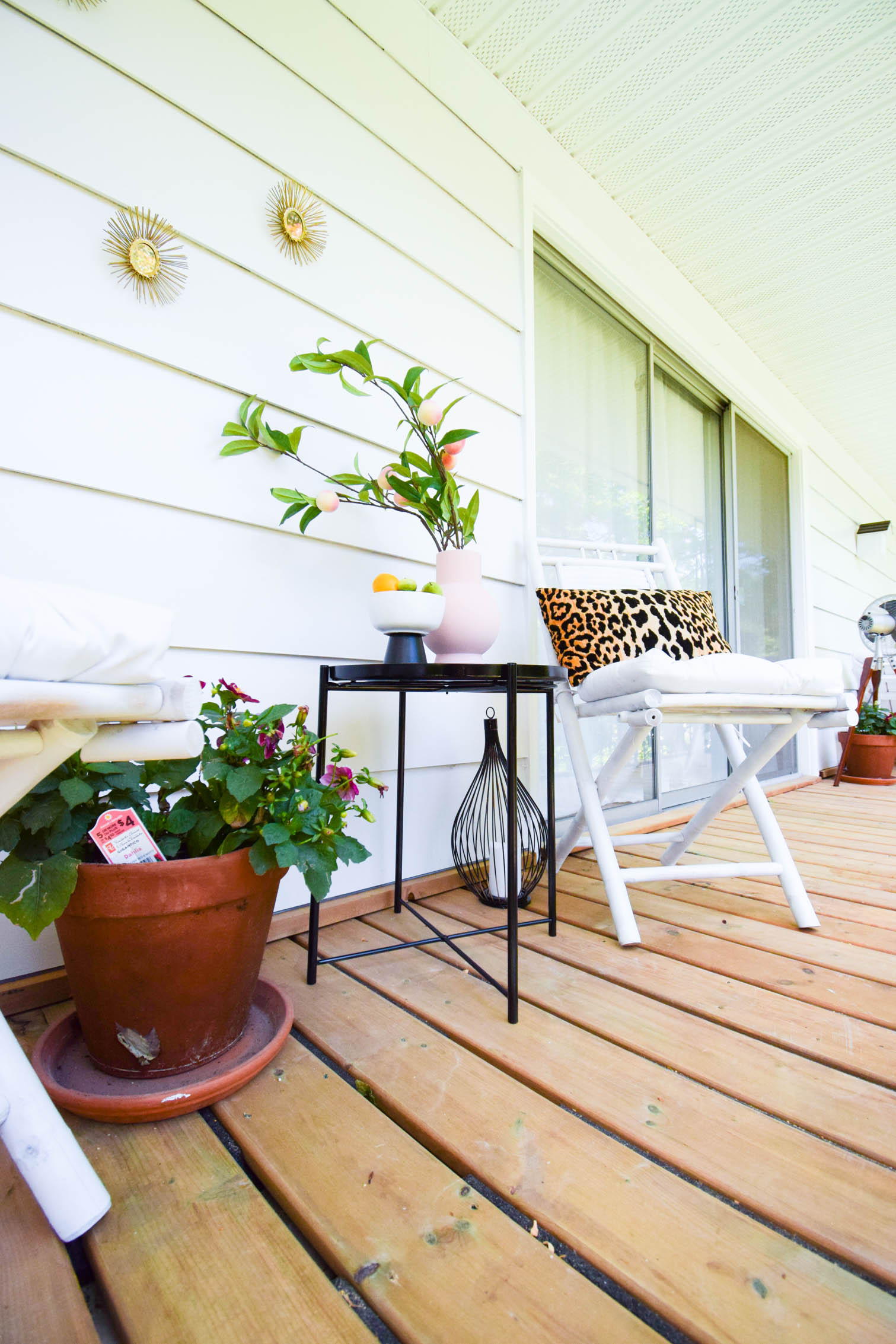 We completely redid our balcony deck using multydeck tiles, available at our local Home Depot. Create a floating deck on any surface with no permits!